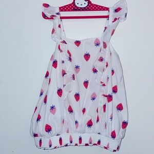 STRAWBERRY RUFFLE TANK, girls XL, good condition